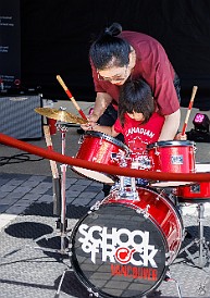 Vancouver-008 The local School of Rock had a booth setup where young kids could test out drums and other instruments 🥁🎶🎶