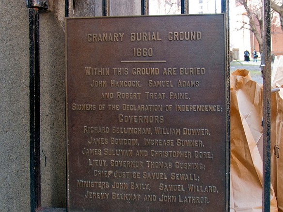 The Granary Burying Ground was establshed in 1660 when the King's Burying Ground started running out of space. Mar 21, 2009 11:27 AM : Boston, Boston 2009-03