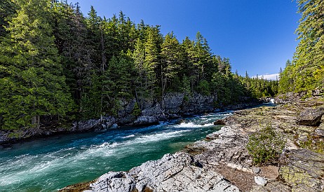 GoingToTheSun-049 McDonald Creek is one of the longest rivers that is completely within the borders of Glacier National Park, eventually flowing into Lake McDonald, our...