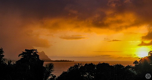 Kauai-009 A Bali Hai sunset over Hanalei Bay