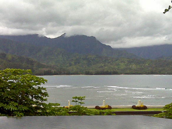 View from the St. Regis over Hanalei Bay May 12, 2010 1:50 PM : Kauai