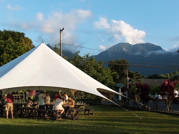 Two nights a week, just Wed and Thurs, he sets up a huge tent and does an incredible prix fixe farm-to-table dinner. In just a short time he has begun earning top culinary awards on the island. May 22, 2014 6:21 PM : Kauai