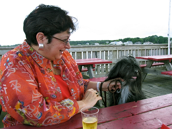 We rewarded ourselves by driving back to Cape Porpoise for lunch. This time to the open deck at the Chowder House for steamers and lobsters. Jul 4, 2009 1:28 PM : Josie, Maine, Maxine Klein