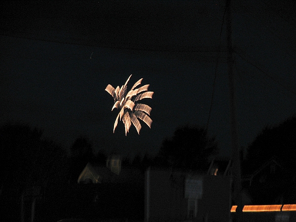 As we finished our dinner and the sun went down, we could see the fireworks from Gooch's Beach over the treetops Jul 4, 2009 9:15 PM : Maine