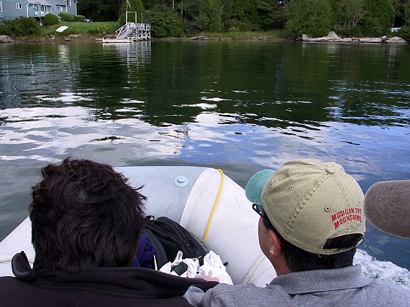 Heading back to the dock in the dinghy Sep 4, 2004 4:07 PM : David Zeleznik, Maine, Maxine Klein