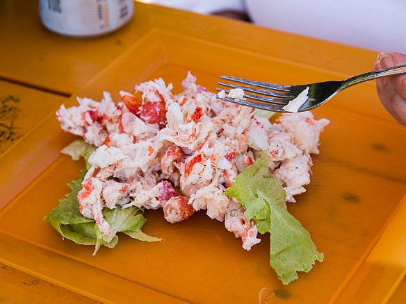 Because Libby's Market, a little hole-in-the-wall by the train tracks on a back street in Brunswick, makes the most awesome lobster rolls. Max takes her lobster "roll" gluten-free style. Sep 6, 2015 1:08 PM