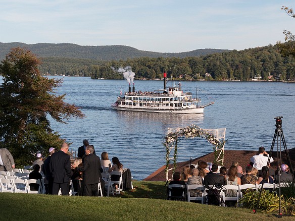 The wedding on Saturday afternoon was on the lawn of  The Boathouse Restaurant  overlooking Lake George Sep 26, 2015 5:10 PM