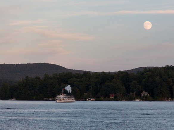 Full moon over Lake George Sep 26, 2015 6:30 PM