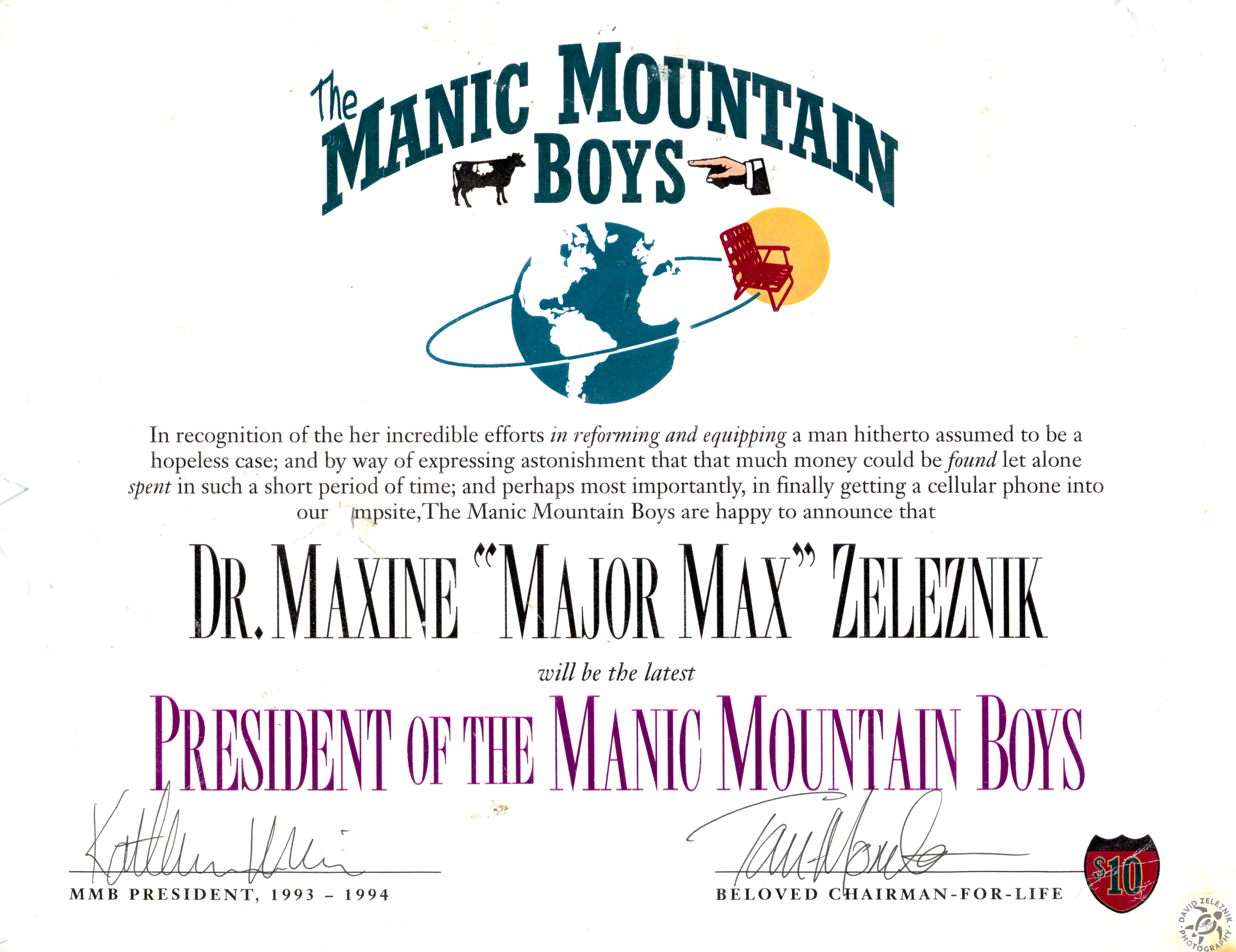 MMB-President-1994-Maxine-Klein Signed 