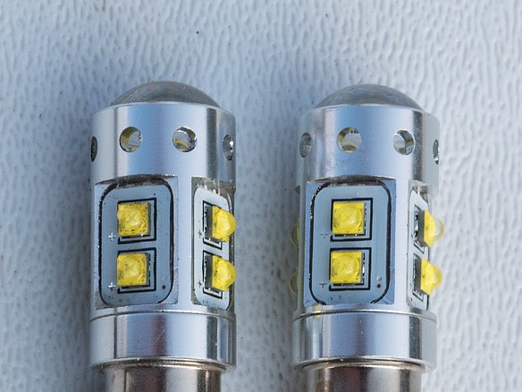 Z4-DRLs-027 A couple of weeks after I installed the first set of LED bulbs, I discovered even brighter ones that used the latest Cree XBD emitters x10. The Cree XBD chips...