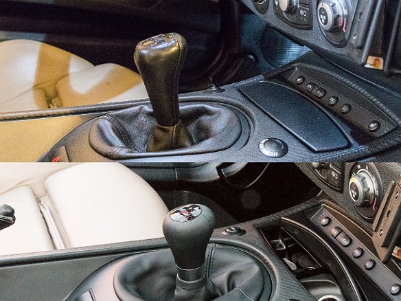 M5ShiftKnob-047 Here you can see the shorter throw of the M5 shift knob at the bottom vs. the taller stock shift knob above. The M5 knob is also weighted heavier so that some...