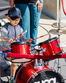 Vancouver-010 The local School of Rock had a booth setup where young kids could test out drums and other instruments 🥁🎶🎶