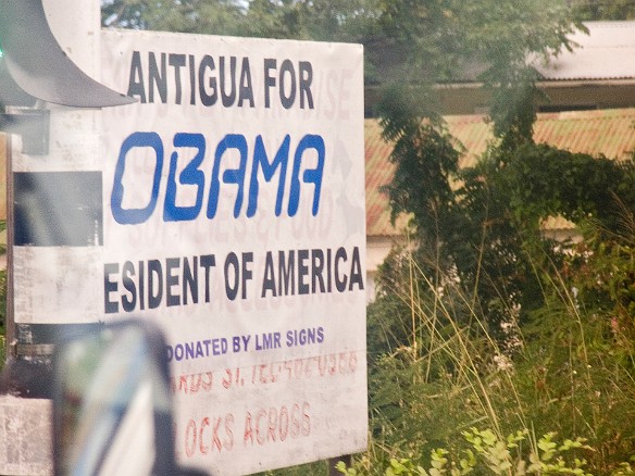 Several days before inauguration, Antiguans were still proudly displaying their support for Obama Jan 10, 2009 10:08 AM