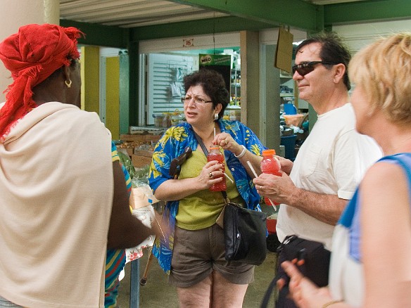 Peter and Marie James joined us as we tasted a sample of the sorrel beverage Jan 10, 2009 10:34 AM : Antigua 2009-01, Maxine Klein, Peter and Marie James