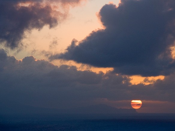 The sun sets over the northern tip of Montserrat Jan 11, 2009 5:49 PM : Antigua 2009-01