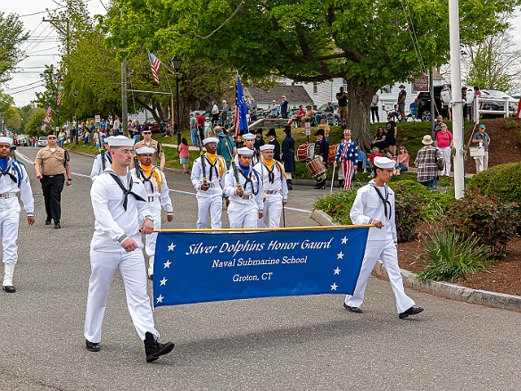 BurningOfTheShips2022-016 The Silver Dolphins drill team were special guests from the Groton sub base