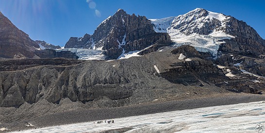 ColumbiaIcefield-025 Mount Andromeda, which rises to the 11,320 ft, and the Andromeda Glacier which is also part of the Columbia Icefield