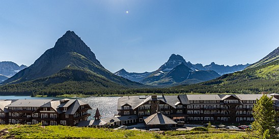 ManyGlacierHotel-007 View of our lodging for the night, the Many Glacier Hotel situated on Swiftcurrent Lake in Glacier National Park