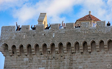 Côte d'Azur-018 Clambering around the fortified monastery provided some good team photo-ops and scenic views