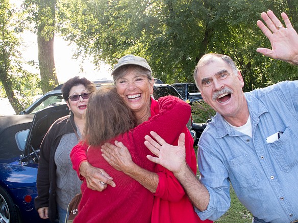 Jon photo-bombs as Becky and Annie try to say hello Sep 22, 2013 3:49 PM : Anne Cassady, Becky Laughlin, Jon Swift, Maxine Klein