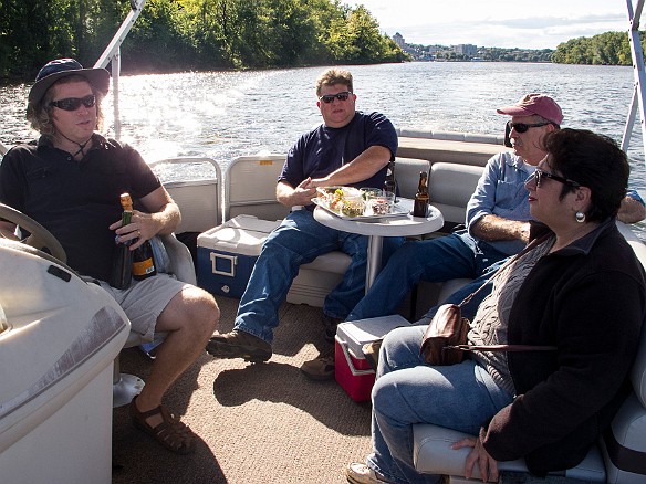 Once we cast off, Dan Nocera breaks out the award winning (seriously!) homemade petite sirah and a bottle of prosecco. Sep 22, 2013 4:08 PM : Billy Laughlin, Dan Nocera, Jon Swift, Maxine Klein