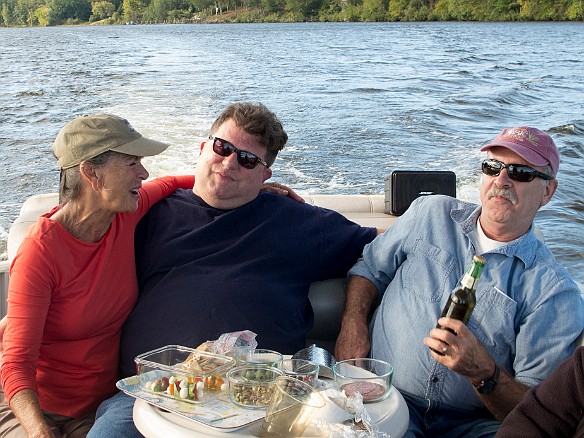 Annie, Bill, and Jon enjoying the appetizers Sep 22, 2013 5:10 PM : Anne Cassady, Billy Laughlin, Jon Swift