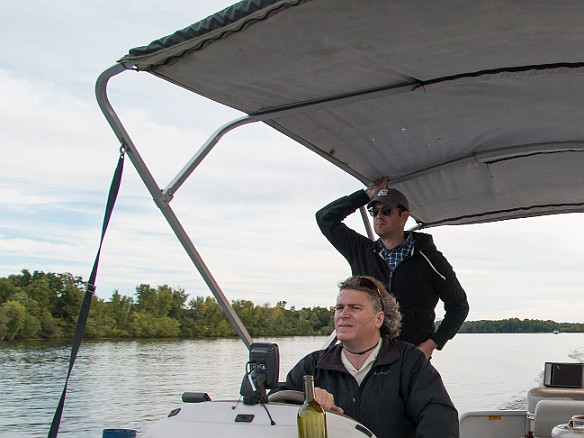 We had beautiful Fall weather as we set out from Riverside Marina in Portland, CT with Jeff Cohen and Dan Nocera on their pontoon party boat. Sep 14, 2014 5:49 PM : Dan Nocera, Jeff Cohen, Jim Hoffman