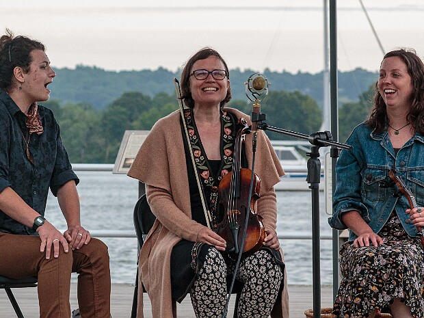 Old-Timey Good Times with Skylark Local trio Skylark lit up the museum lawn with a selection of old-time, Irish, and maritime tunes