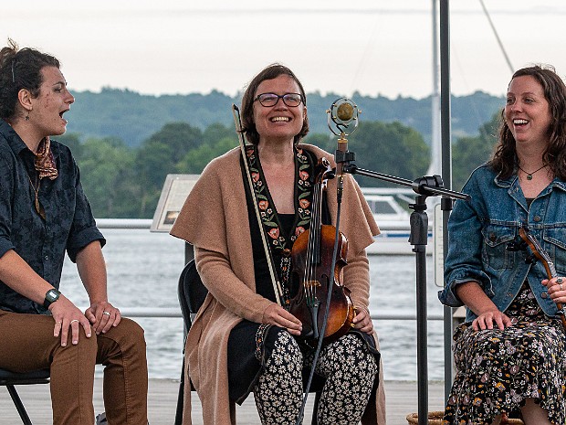 Old-Timey Good Times with Skylark Local trio Skylark lit up the museum lawn with a selection of old-time, Irish, and maritime tunes