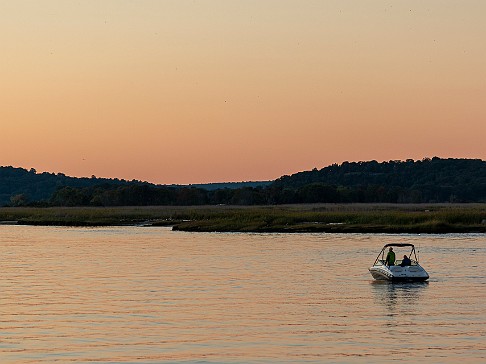 CT River Swallow Cruise-030 As the sun lowers in the sky, other boaters start to gather to watch the swallow show