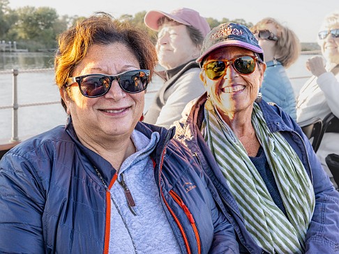 CT River Swallow Cruise-002 Max and Deb bundled up for some swallow sighting on the Onrust