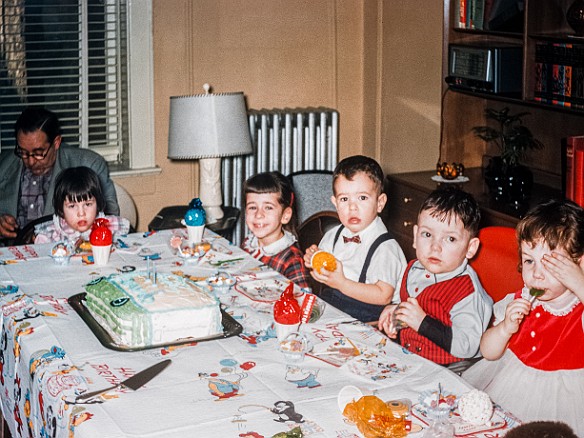 David 3rd Birthday-001 My 3rd birthday party in our Mount Vernon apartment. I'm the dashing guy in the bowtie and the