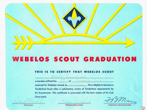 Webelos Webelos Cub Scout graduation at age 11