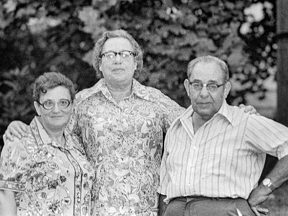 Halina-Freida-Joe-1973-07 Halina, Freida, and my grandfather Joe Zeleznik at a family get together in Stamford during July, 1973
