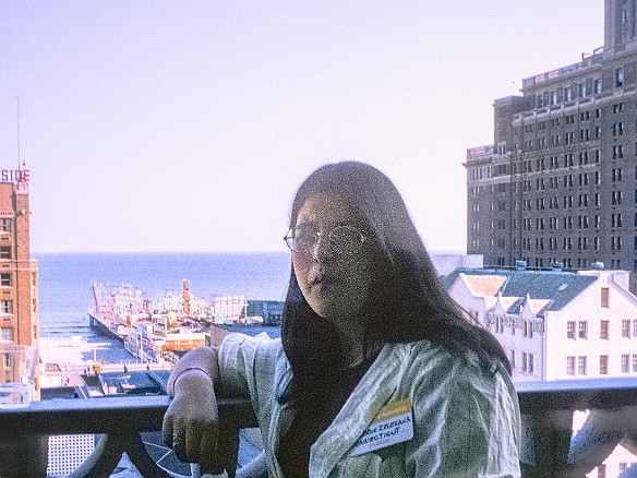 AtlanticCity1974-003 Mom and I accompanied Deb to a Young Judea convention in Atlantic City. Our hotel overlooked the Steeplechase Pier and its amusement park.