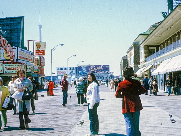 AtlanticCity1974-004 Mom and I accompanied Deb to a Young Judea convention in Atlantic City. Our hotel overlooked the Steeplechase Pier and its amusement park.