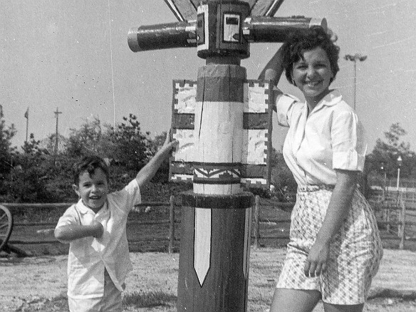 Freedomland1962-07DaveMyra Dave and my aunt Irene at the now-politically-incorrect Indian Village