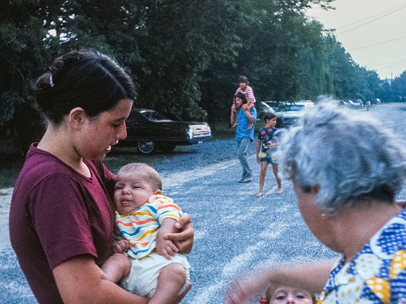 RehobothBeach1972-006 Debra holding Keith, along with cousin Janice Ebert and grandma Pearl