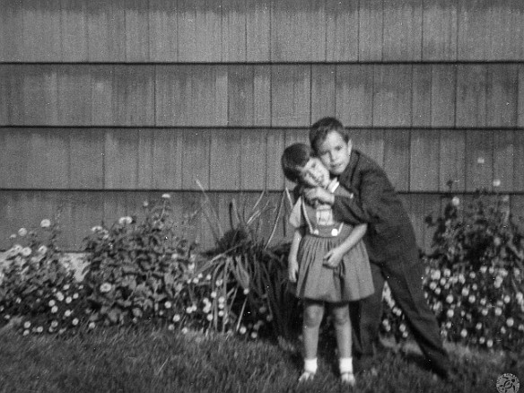 DaveDebSanfordLane 1963-09-001 Deb 3 years old and myself 6 years old at our house on Sanford Lane in Stamford, CT