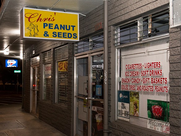 Coming out of Alan Wong's and waiting for our car, we noticed this peanut and seed store next door. Only in HawaiI! May 12, 2016 8:22 PM