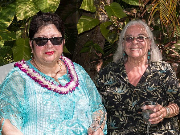 Max and Jawea try in vain to cool off before the ceremony by hiding in the bushes and sipping wine May 14, 2016 3:04 PM : Jawea Mockabee, Maxine Klein