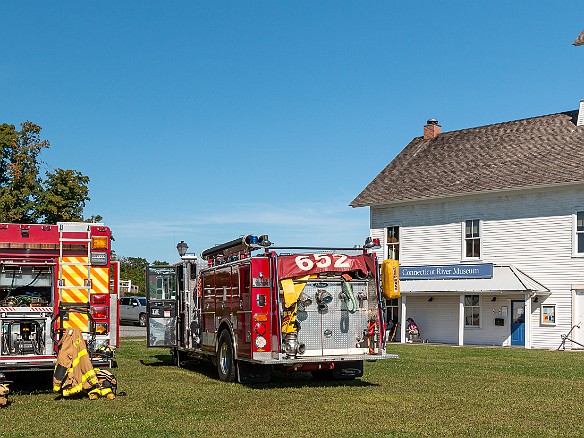 FireboatsAndFirefighters-20210911-003 The Essex FD brought their equipment and new fireboat to demonstrate for the children on the museum grounds.