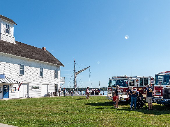 FireboatsAndFirefighters-20210911-005 The Essex FD brought their equipment and new fireboat to demonstrate for the children on the museum grounds.