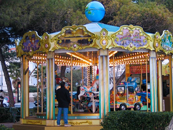 JuanLesPins-0206-003 Even off-season, the carousel by the beach was still operating