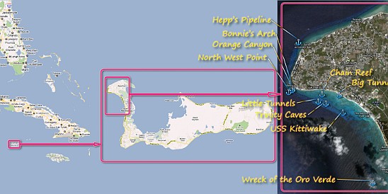 GrandCaymanDivesites Map of the divesites I visited with Indigo Divers