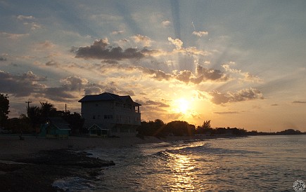 GrandCaymanDiving2011-001 Sun rising over the West Bay dock as we get on the dive boat