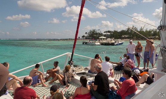 CaymanCookout2013Day2-023 We arrive at Rum Point aboard the Red Sail catamaran