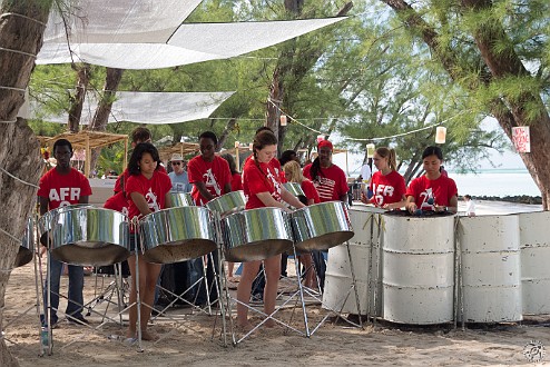 A steel pan band of local students provided beachside music Jan 19, 2013 11:46 AM : Grand Cayman