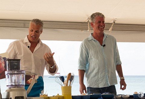 Eric shows photos of Tony "thinking pensively" (ie. falling asleep) in his beach chair Jan 19, 2013 3:34 PM : Anthony Bourdain, Eric Ripert, Grand Cayman