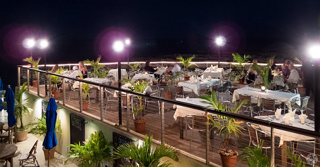 Nice outdoor patio overlooking the surf breaking against the ironshore. The area down below is the bar and scuba entry area. Jan 24, 2013 9:16 PM : Grand Cayman